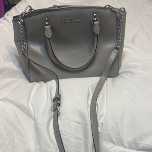 Michael Kors Charcoal Satchel with Chain Detail